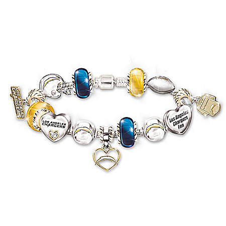 NFL Los Angeles Chargers #1 Fan Charm Bracelet: Go Chargers!