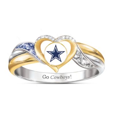 Dallas Cowboys Womens 18K Gold-Plated NFL Pride Ring