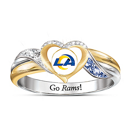 Los Angeles Rams Womens Sterling Silver NFL Pride Ring