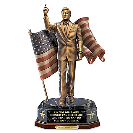 President John F. Kennedy Cold-Cast Bronze Talking Tribute Sculpture