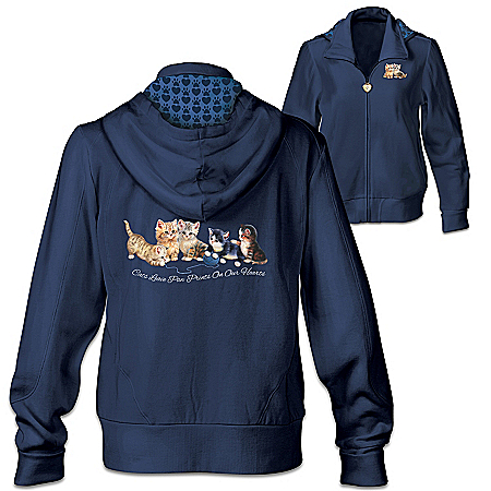 Kitty-Kat Cute Womens Knit Hoodie