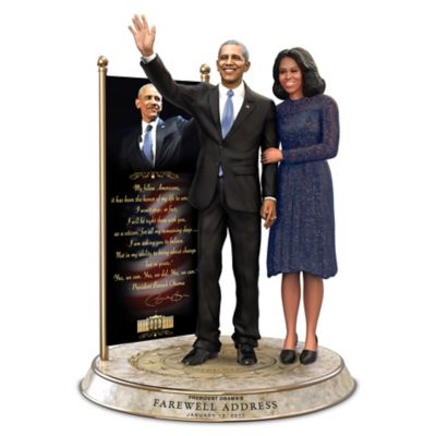 Barack and Michelle Obama Farewell Commemorative Tribute Sculpture