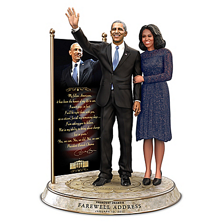 Barack and Michelle Obama Farewell Commemorative Tribute Sculpture