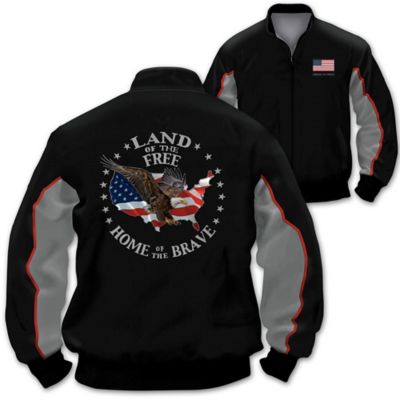 Proud Nation Mens Cotton Twill Two-Toned Patriotic Jacket