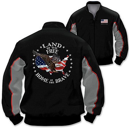 Proud Nation Mens Cotton Twill Two-Toned Patriotic Jacket