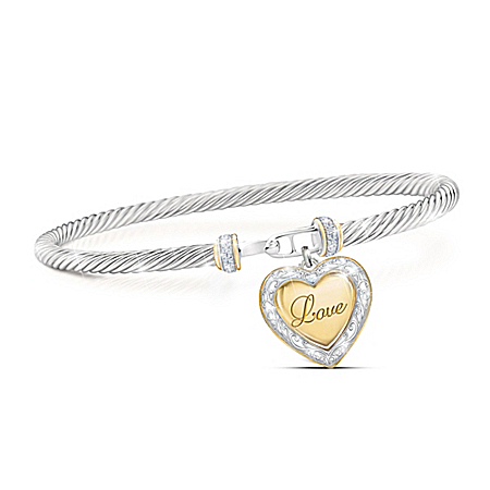 I Love You, My Daughter Sterling Silver Plated Diamond Women’s Bracelet