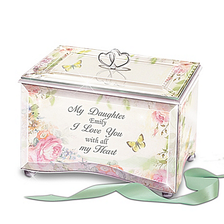 My Daughter, I Love You Personalized Glass Music Box