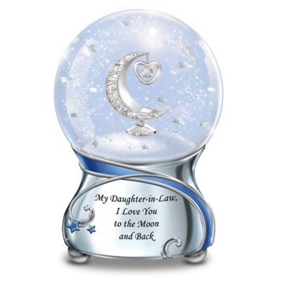 My Daughter-In-Law, I Love You To The Moon And Back Musical Glitter Globe