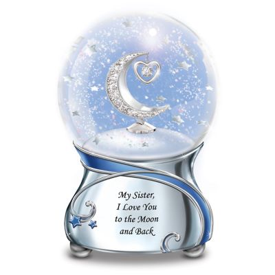 Sister, I Love You To The Moon Musical Glitter Globe