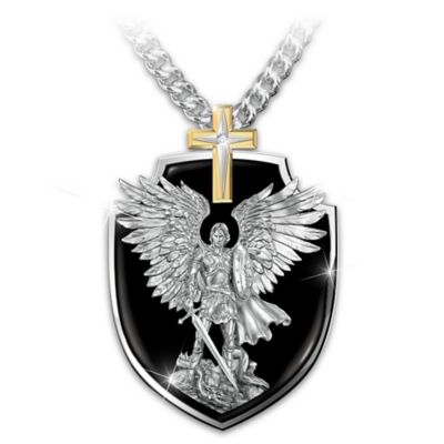 Strength Of St. Michael Son Dog Tag Pendant Necklace