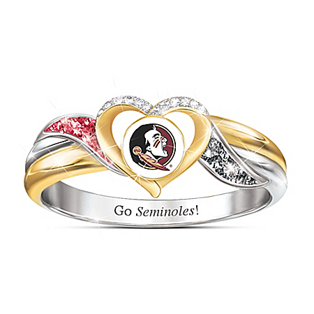 Florida State Seminoles Womens 18K Gold-Plated Pride Ring