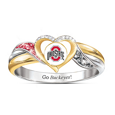 Ohio State University Buckeyes Womens Sterling Silver Pride Ring