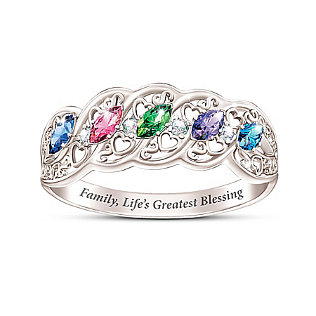 The Gift Of Family Womens Personalized Birthstone Ring
