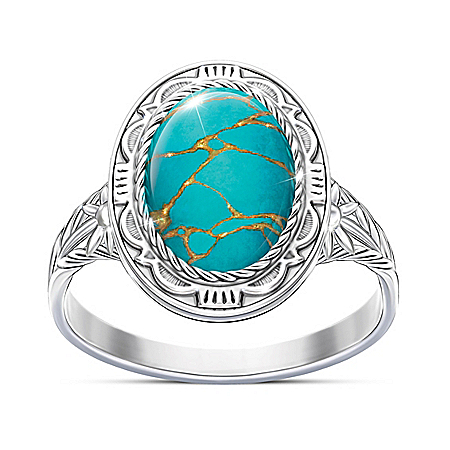Santa Fe Spirit Womens Blue Mojave Turquoise Ring