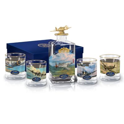 America's Freedom Flyers Glass Decanter Set