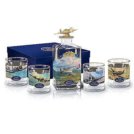 America's Freedom Flyers Glass Decanter Set