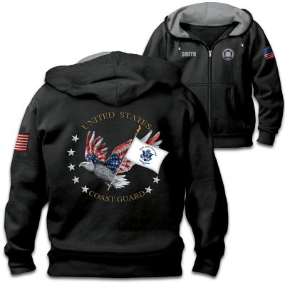 U.S. Coast Guard Pride Personalized Mens Knit Hoodie