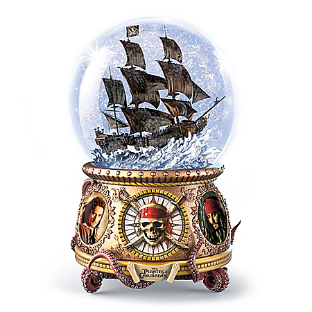 Disney Pirates Of The Caribbean Musical Glitter Globe