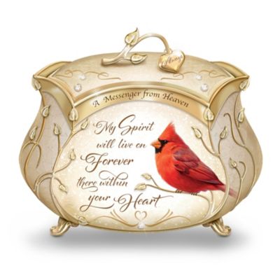 James Hautman A Messenger From Heaven Cardinal Heirloom Porcelain Music Box