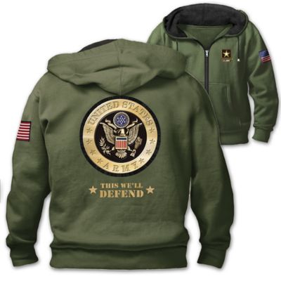 This We'll Defend Mens U.S. Army Thermal Knit-Lined Hoodie