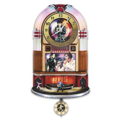 Elvis Presley Rock 'N' Roll Illuminated Juke Box Wall Clock