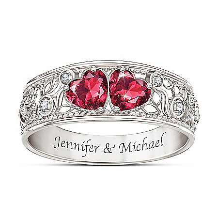 Heart To Heart Womens Personalized Diamond Ring