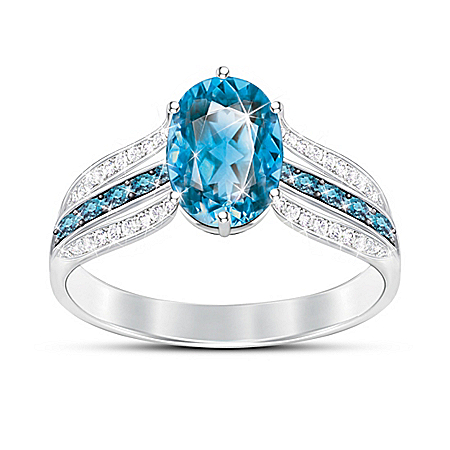 Twilight Luster Womens Topaz Ring