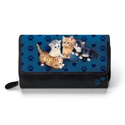 Jurgen Scholz Kitty-Kat Cute Womens Tri-Fold Wallet
