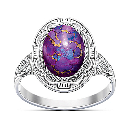 Santa Fe Sunrise Womens Purple Mojave Turquoise Ring