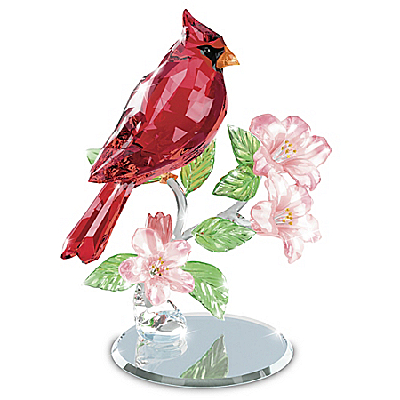 Crimson King Crystal Cardinal Sculpture