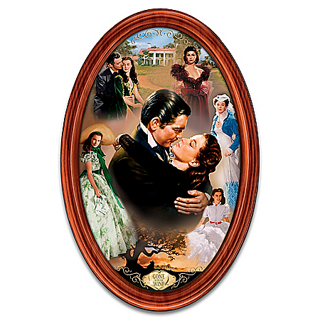 GONE WITH THE WIND Framed Oval Collector Plate