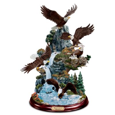 Mountaintop Majesty Hand-Painted Eagle Sculpture