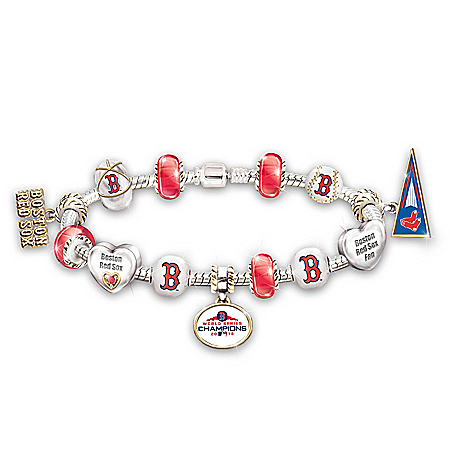 Boston Red Sox 2018 World Series Champions Sterling Silver-Plated Charm Bracelet