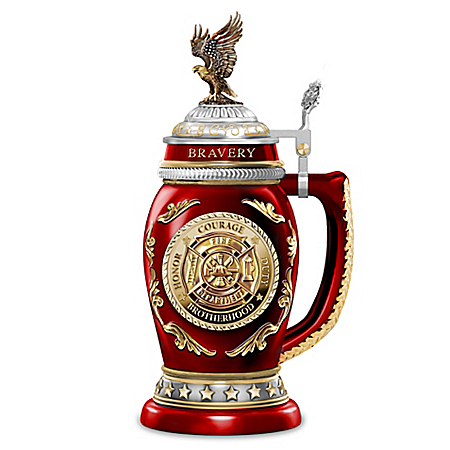 Salute To Bravery Heirloom Porcelain Firefighter Stein