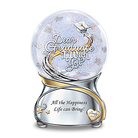 Graduate, I Wish You Personalized Musical Glitter Globe