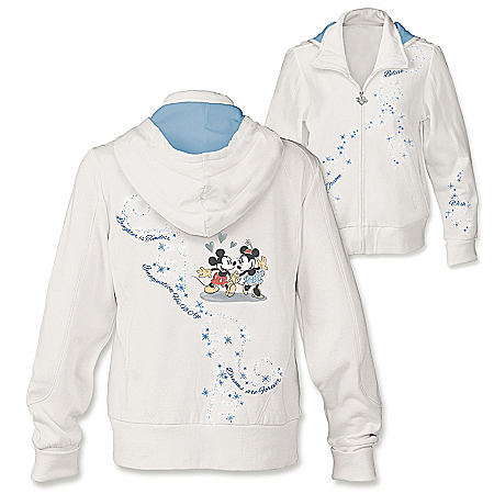 Disney Dream Wish Believe Womens Front-Zip Hoodie