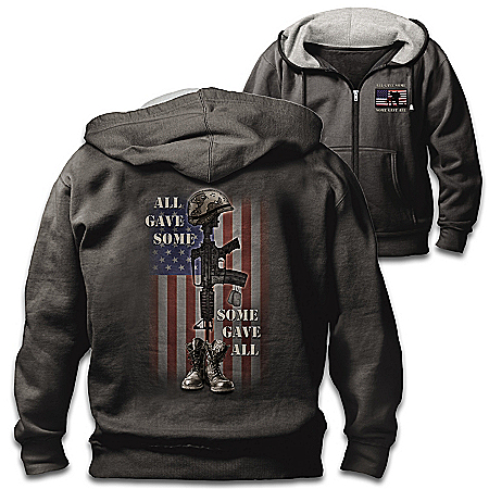 All Gave Some Mens Patriotic Cotton Blend Hoodie