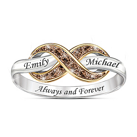 Always & Forever Womens Personalized Mocha Diamond Ring