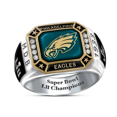Philadelphia Eagles Super Bowl LII Mens Personalized Commemorative NFL Fan Ring