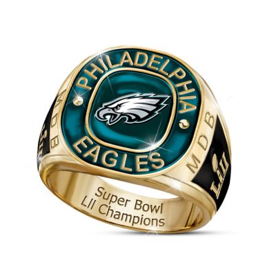 Philadelphia Eagles Super Bowl LII Champions Mens Personalized Commemorative NFL Fan Ring