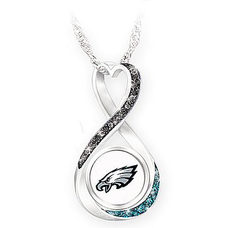 Philadelphia Eagles Forever Womens NFL Sterling Silver-Plated Infinity Pendant Necklace