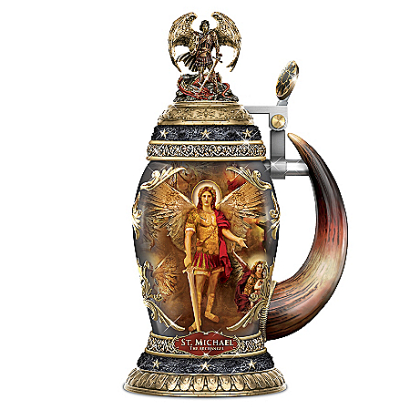 Howard David Johnson St. Michael The Archangel Heirloom Porcelain Stein