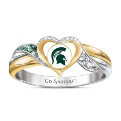 Michigan State Spartans Womens Sterling Silver Pride Ring