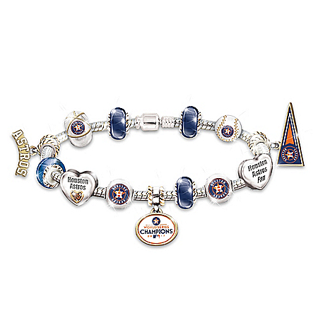 Go Houston Astros! 2017 MLB World Series Champions Charm Bracelet