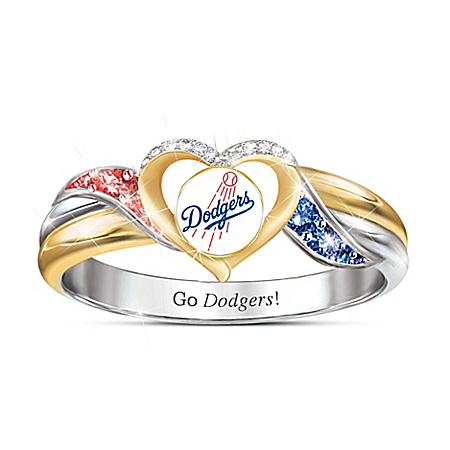 Los Angeles Dodgers MLB Womens Sterling Silver Pride Ring