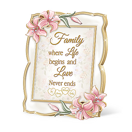 Love Begins With Family Heirloom Porcelain Personalized Frame Wall Decor