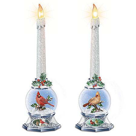 James Hautman Merry Messengers Sculpted Songbird Candle Set