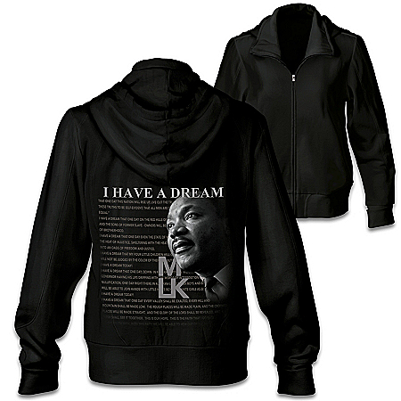 I Have A Dream MLK Womens Front Zip Hoodie