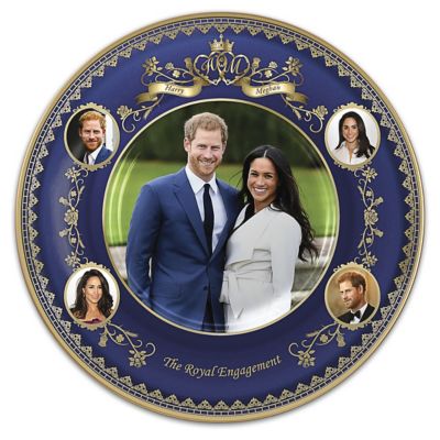 Prince Harry And Meghan Markle: The Royal Engagement Commemorative Heirloom Porcelain Collector Plate