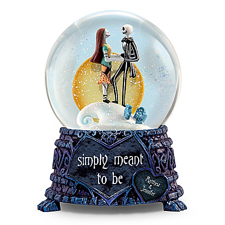 Disney Tim Burtons The Nightmare Before Christmas Simply Meant To Be Personalized Snowglobe